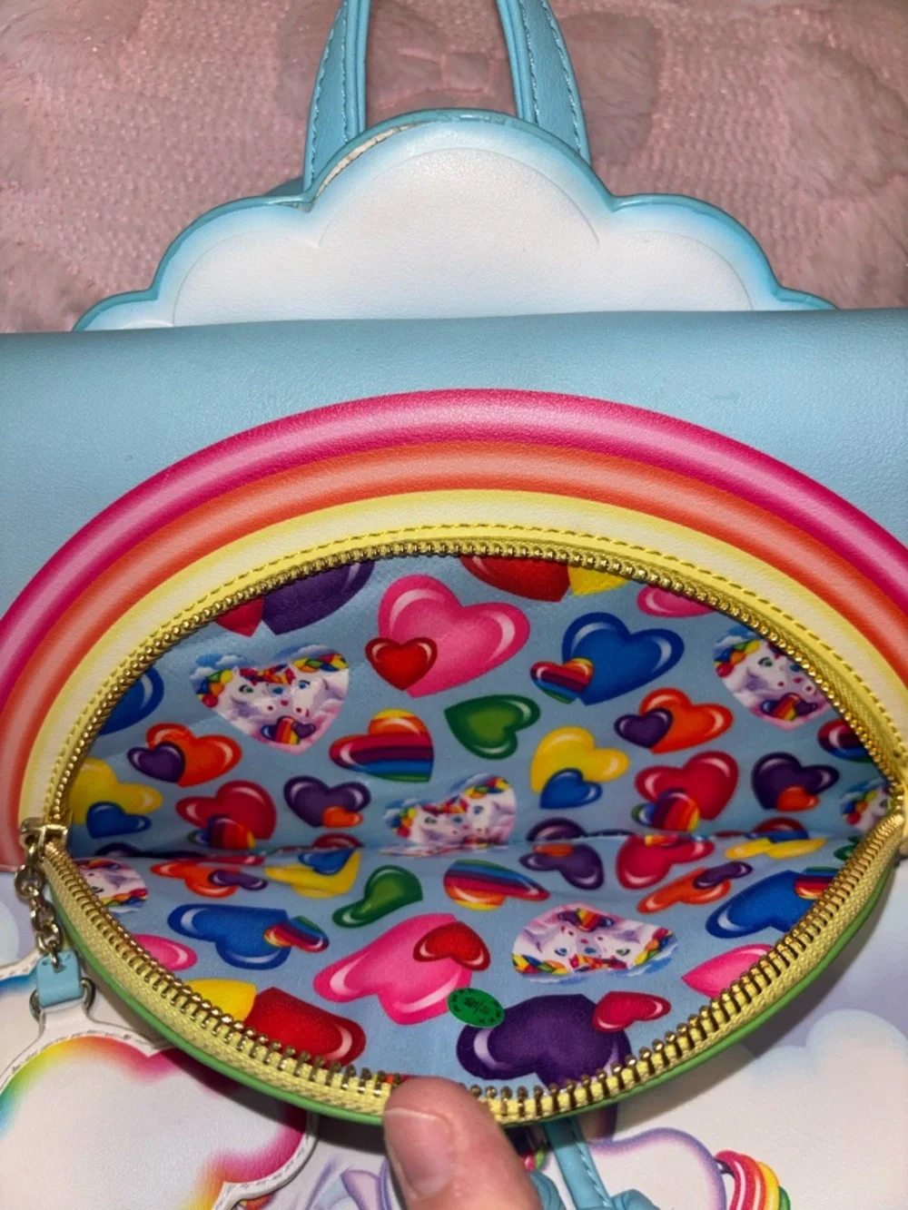 Lisa Frank Pastel Rainbow Cloud Backpack with Matching Wallet - Picture 12 of 12